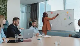 Teacher at a whiteboard