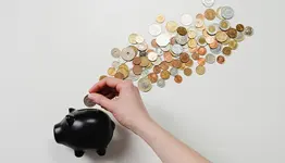 A piggy bank with coins